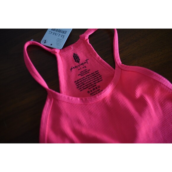 Free People BLACK Make a Move Bra Large and Hot Pink Happiness runs crop top m/l - Picture 3 of 15